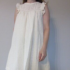 Madewell Ivory Eyelet Swing Mini Dress
